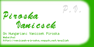 piroska vanicsek business card